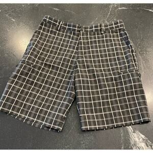 ADIDAS Golf Men's NWOT black and white plaid shorts 34